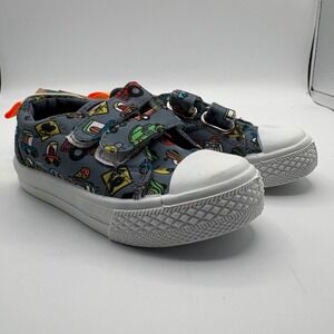 Lone Cone Toddler Boys Canvas Sneakers Gray Transportation Cars Trucks Size 5T